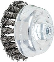 PFERD Single Row Power Knot Cup Wire Brush with External Nut and Standard Twist (Threaded Hole 5/8-11)