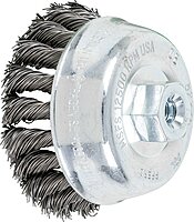 PFERD Single Row Power Knot Cup Wire Brush with External Nut and Standard Twist (Threaded Hole 5/8-11)