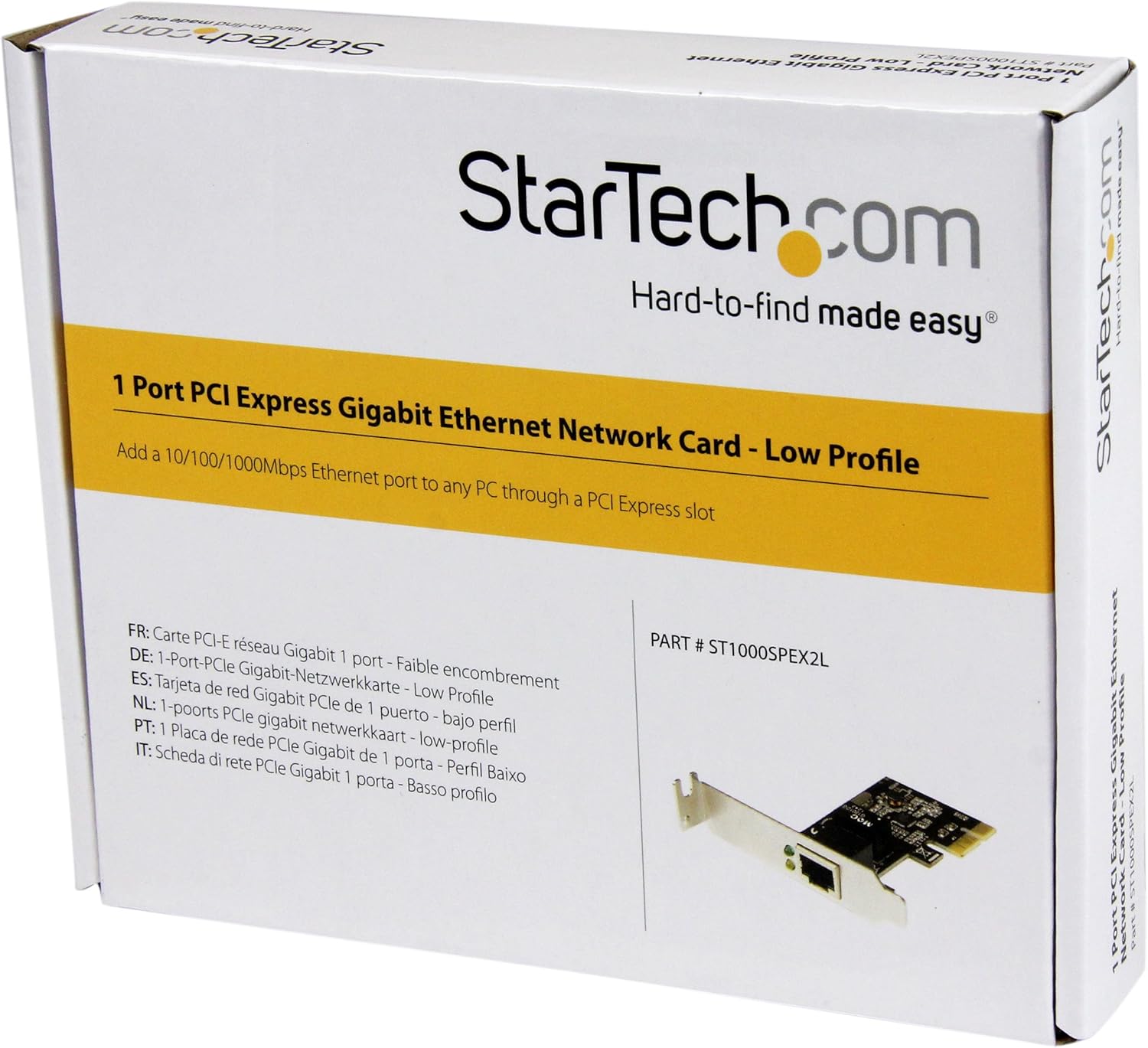 StarTech.com 1 Port PCIe Network Card - Low Profile - RJ45 Port - Realtek RTL8111H Chipset - Ethernet Network Card