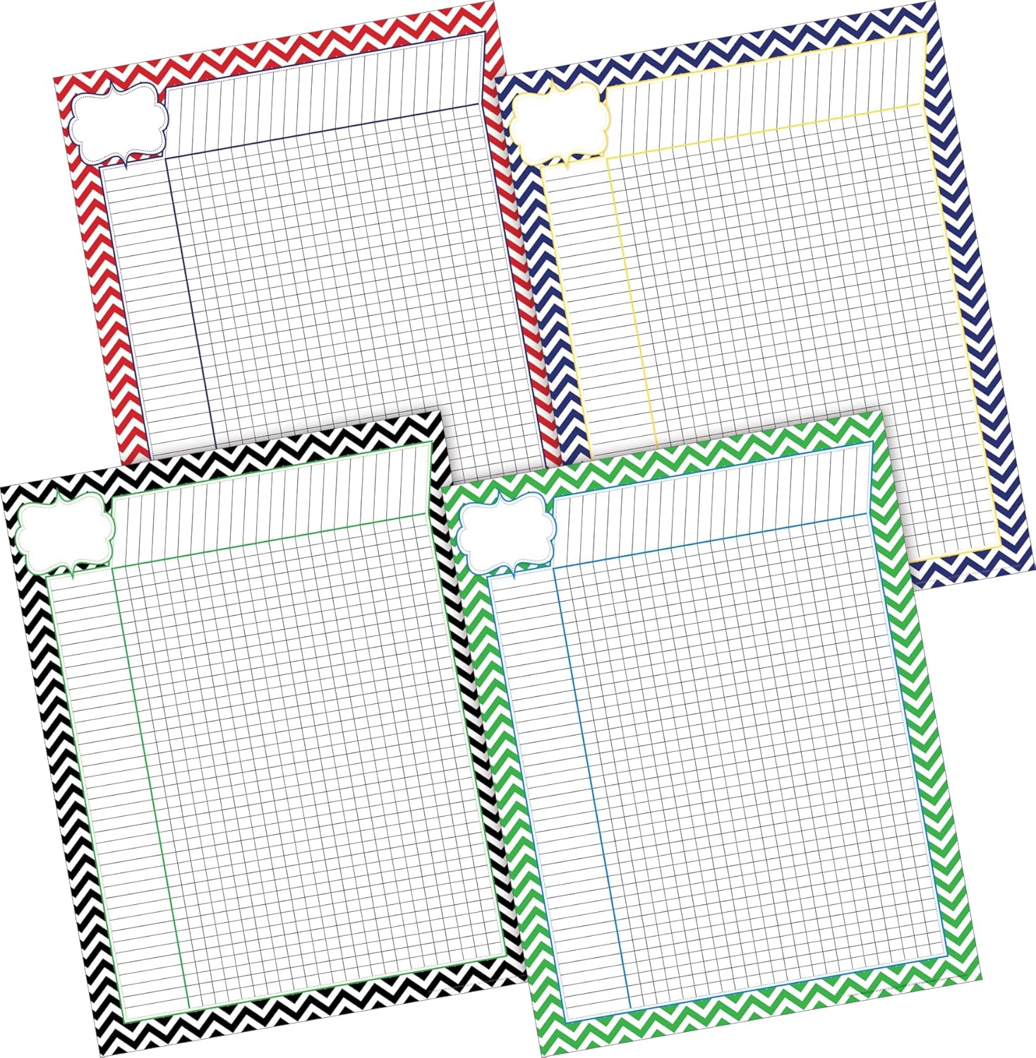 BARKER CREEK Incentive Chart Set of 4, Chevron, 17 x 22