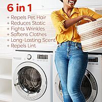 Bounce Pet Hair and Lint Guard Mega Dryer Sheets with 3X Pet Hair Fighters, Fresh Scent, 50 Count