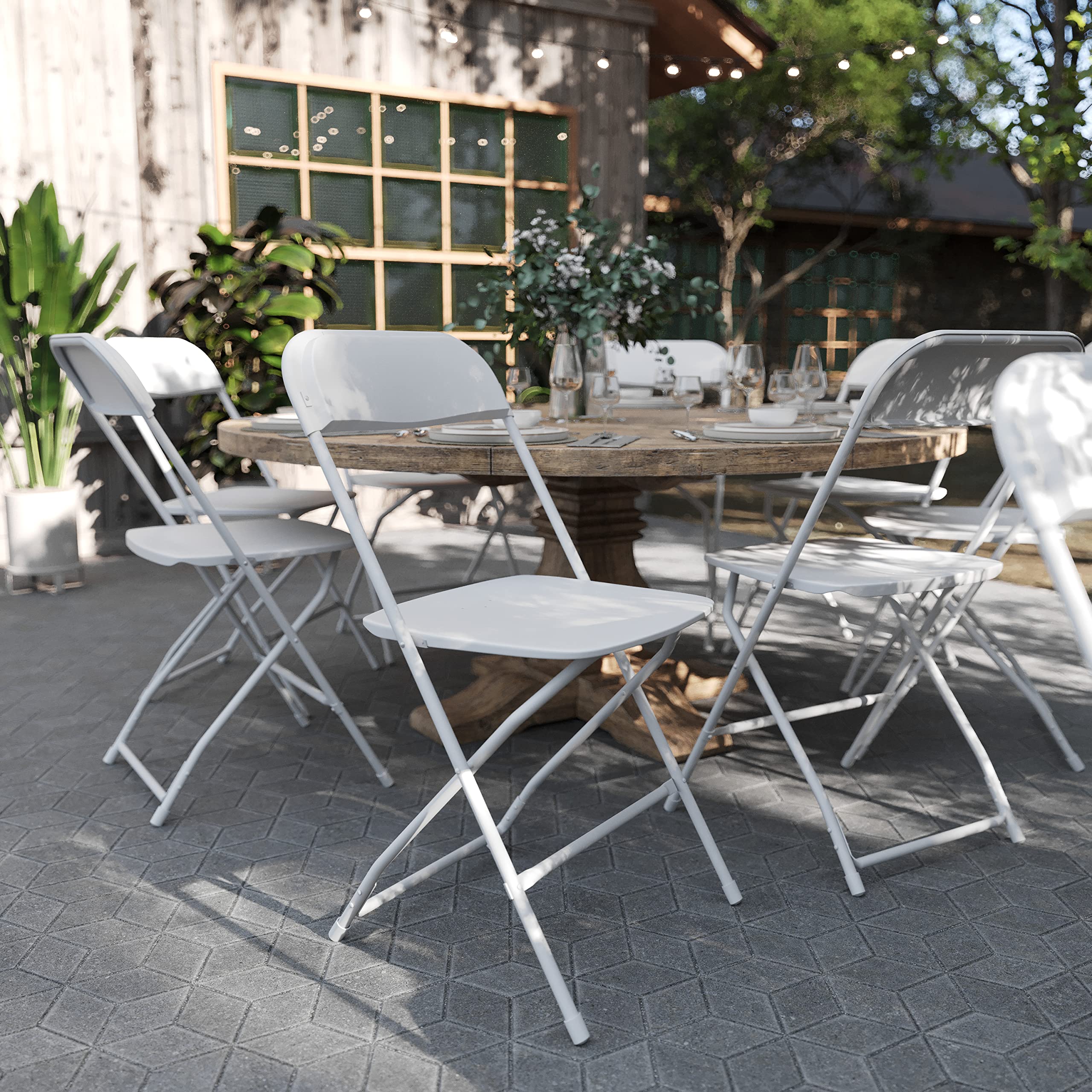Flash Furniture Hercules Series Commercial-Grade Plastic Folding Chair - 650LB Weight Capacity