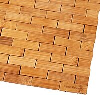 Mind Reader Bath Mat, Shower Mat, Bathtub Mat, Bathroom Accessory, Wood/Rayon from Bamboo, 23.5"L x 16.5"W x 0.4"H, Brown