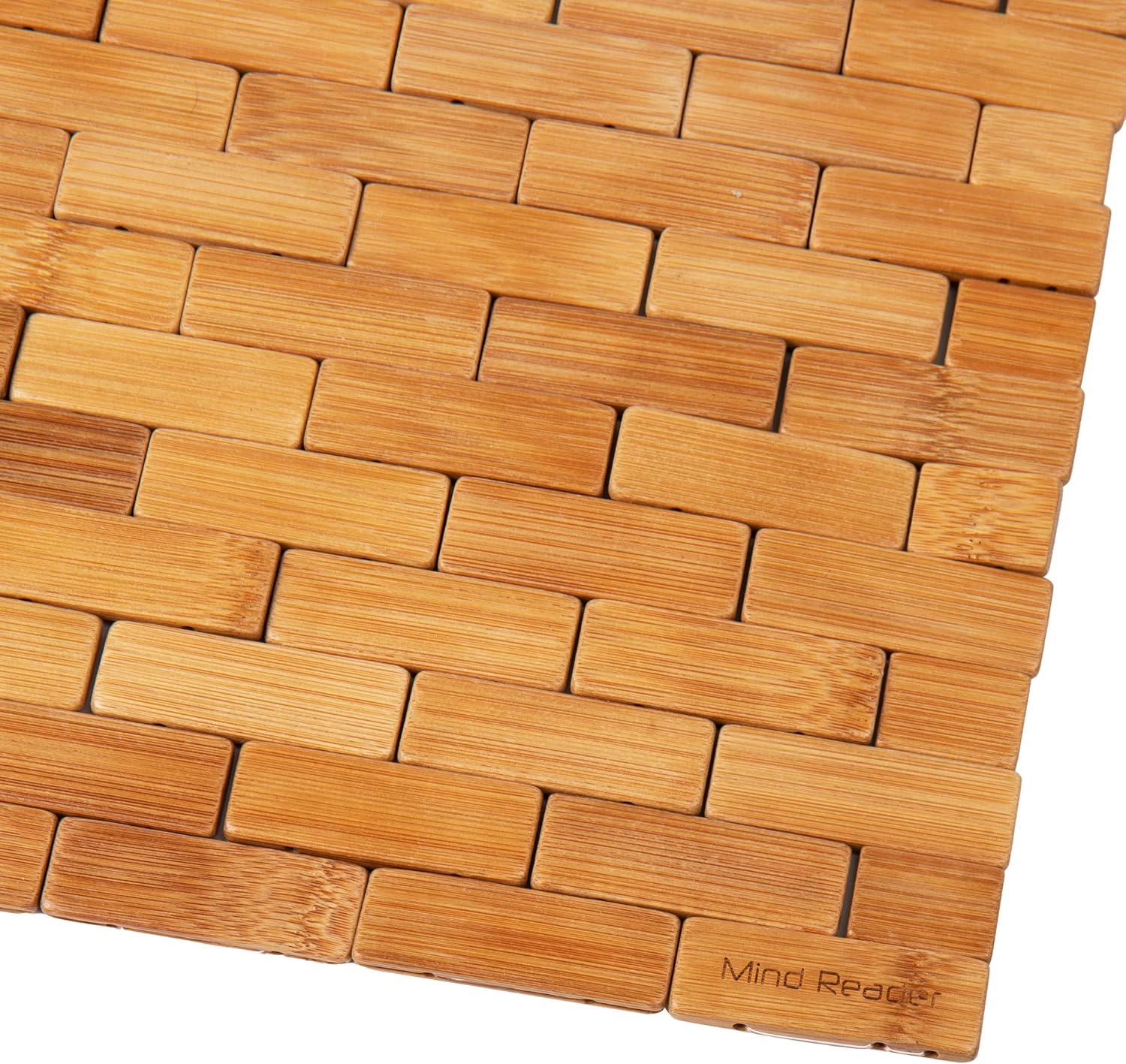 Mind Reader Bath Mat, Shower Mat, Bathtub Mat, Bathroom Accessory, Wood/Rayon from Bamboo, 23.5"L x 16.5"W x 0.4"H, Brown
