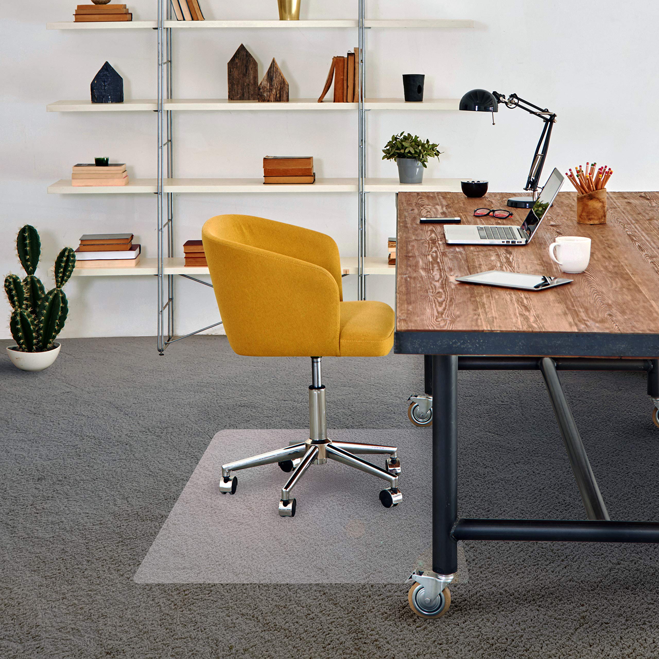 FLOORTEX Phthalate-Free Clear PVC Vinyl Chair Mat for Low-Pile Carpet