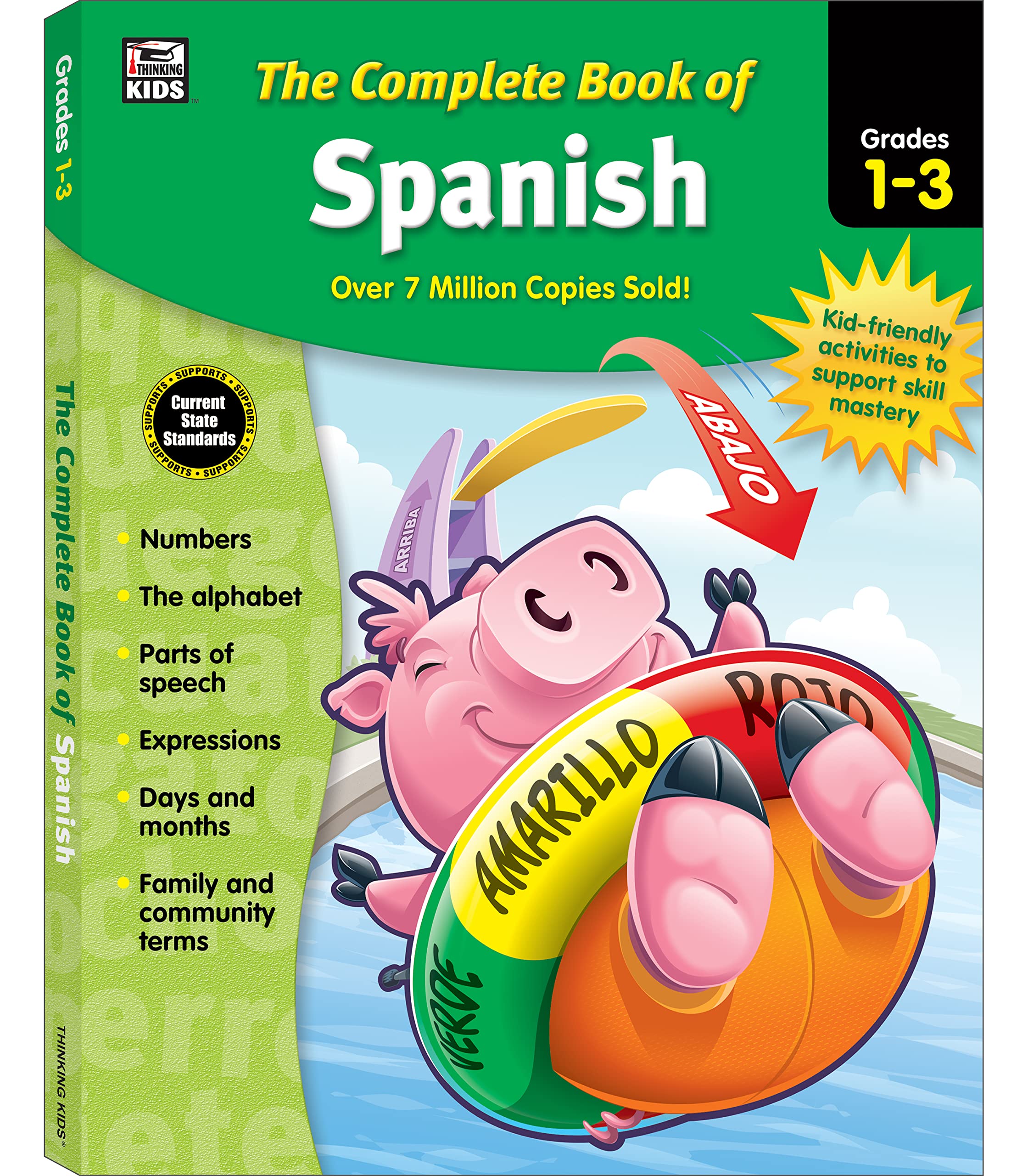 Complete Book of Spanish Workbook for Kids, Grades 1-3 Spanish Learning, Basic Spanish Vocabulary, Alphabet, Numbers, Colors