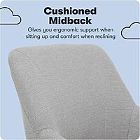 Serta Leighton Home Office Memory Foam, Height-Adjustable Desk Accent Chair with Chrome-Finished Stainless-Steel Base