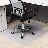 Mind Reader Office Chair Mat for Carpet, Chair Mat, PVC, 47.5" L x 35.5" W x 0.125" H, Set of 2, Clear Clear Set of 2