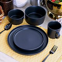 Elama Luxmatte 20-Piece Stoneware Dinnerware Set
