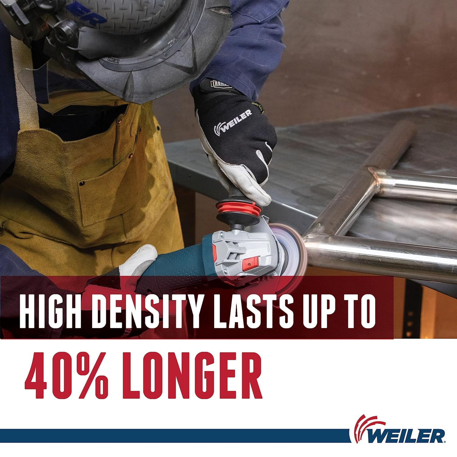 Weiler 50133 Saber Tooth 5/8"-11 Arbor, 4-1/2" Diameter, 40 Grit, Ceramic, Phenolic Backing