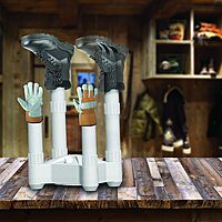 LifeSmart BD001 4 Post Fast Airflow, Timer, and 250W Convection Heater, Quick and Efficient Dryer for Work, Snow Boots, Canvas Shoes, Socks, and Gloves with Overheat Protection, Small, White