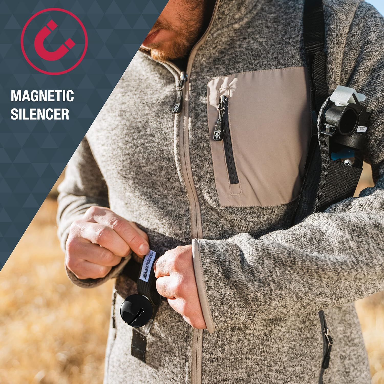 SABRE Frontiersman Bear Bell with Magnetic Silencer and Hook-and-Loop Strap