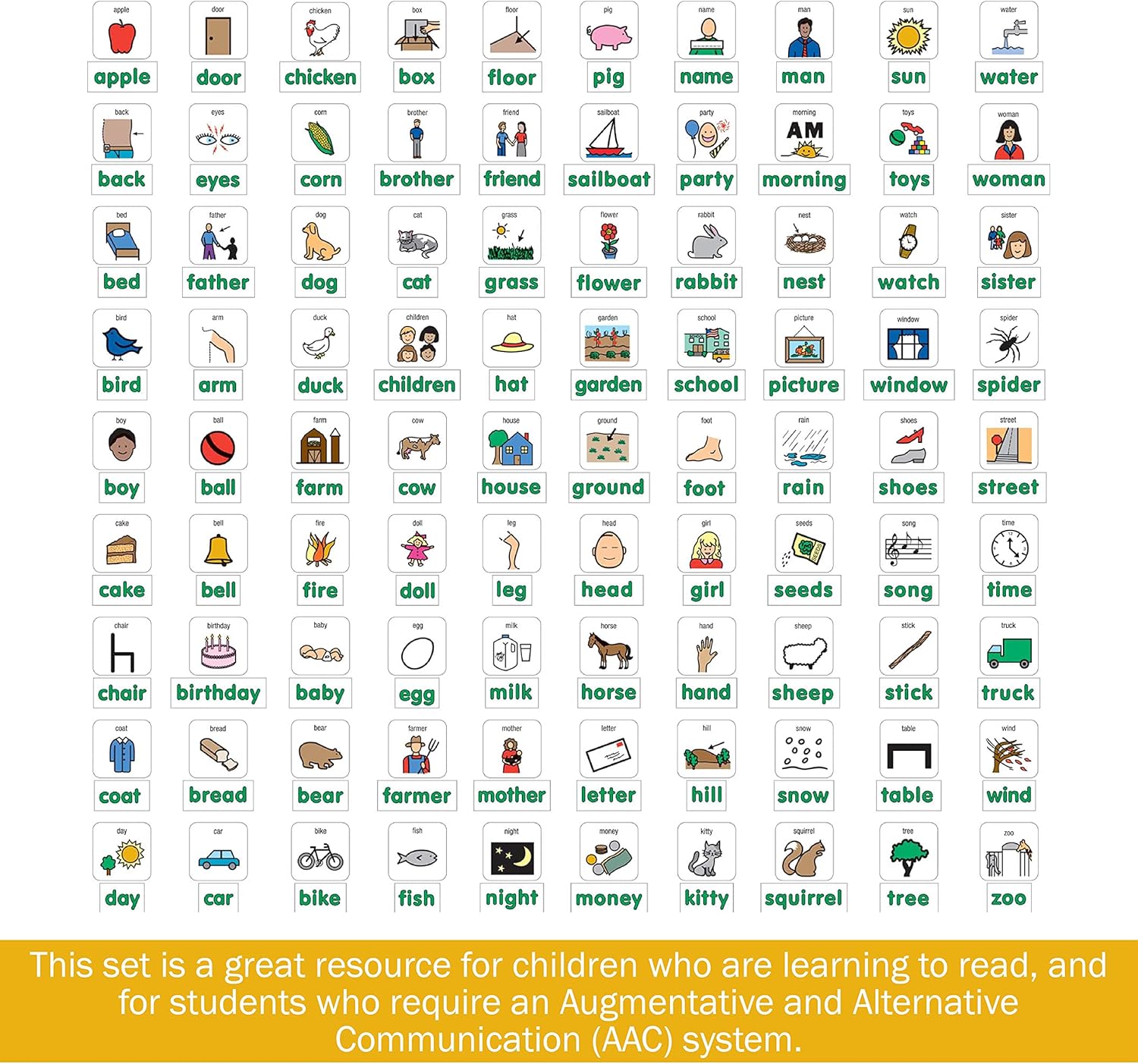 BARKER CREEK Learning Magnets, Picture Communication Symbol (PCS) Word Magnets