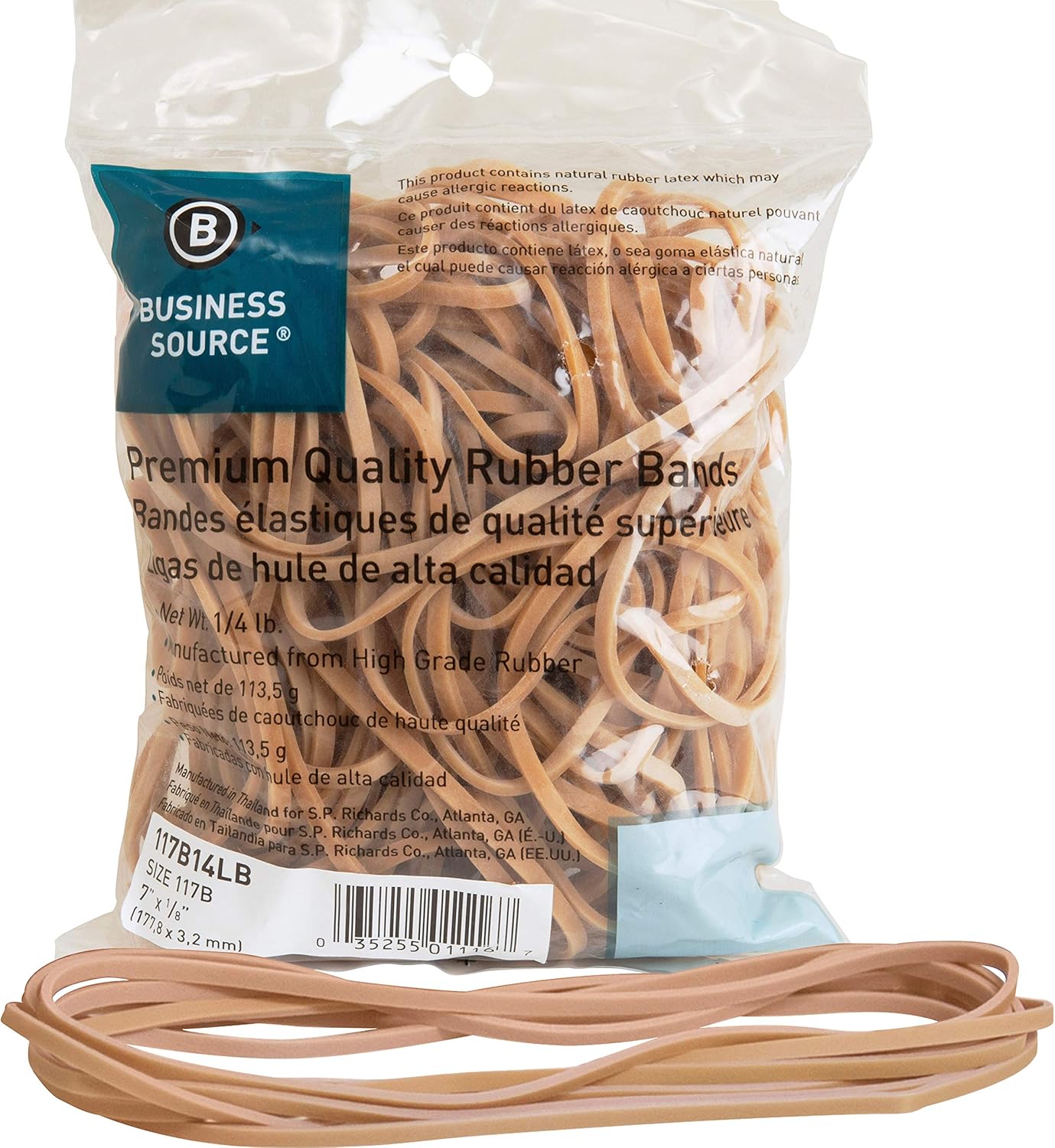 Sparco Premium Quality Rubber Bands - Size: #117B - 7in Length x 0.12in Width - 60 mil Thickness - Sustainable - 62 / Box