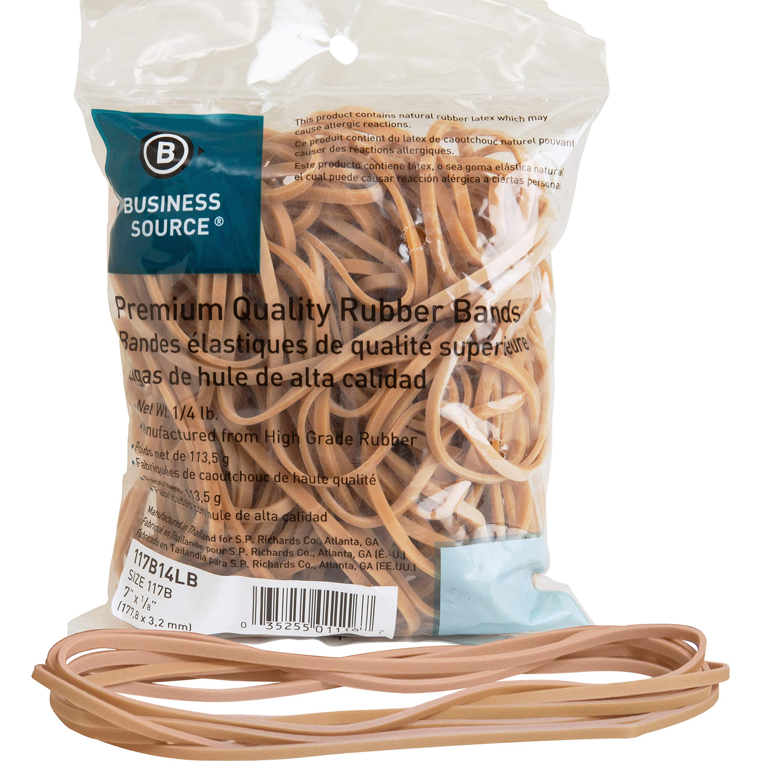 Sparco Premium Quality Rubber Bands - Size: #117B - 7in Length x 0.12in Width - 60 mil Thickness - Sustainable - 62 / Box