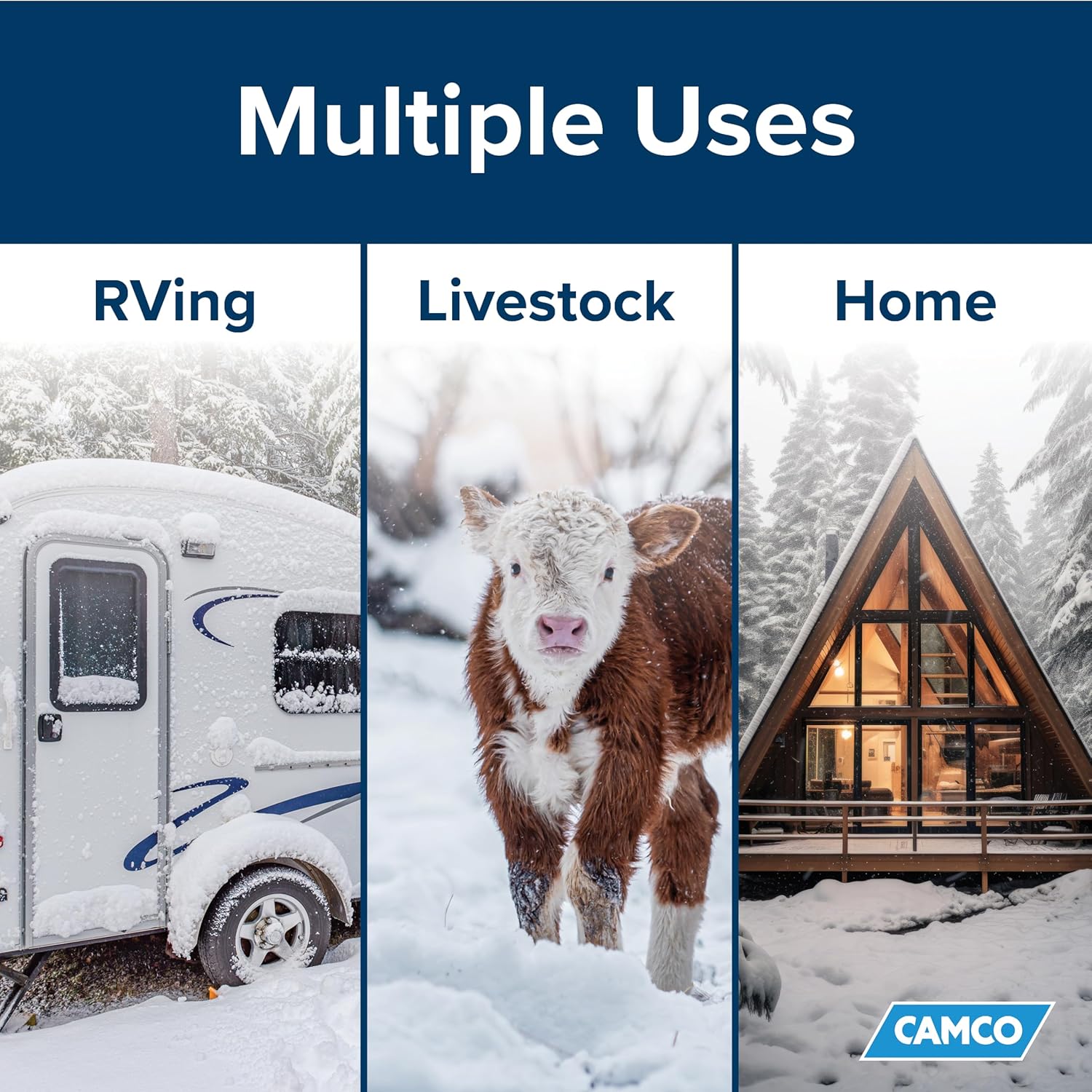 Camco 25-Ft Heated Water Hose for RV - Water Line Freeze Protection Down to -20°F/-28°C