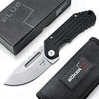 BÖKER PLUS® Dvalin Folder Drop - folding knife with G10 handle black - modern pocket knife with extra sharp D2 Droppoint