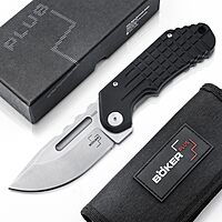 BÖKER PLUS® Dvalin Folder Drop - folding knife with G10 handle black - modern pocket knife with extra sharp D2 Droppoint