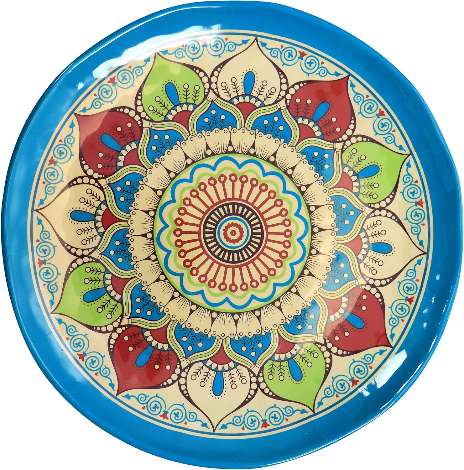 Elama Camilla 12 Piece Melamine Dinnerware Set, Multi Colored