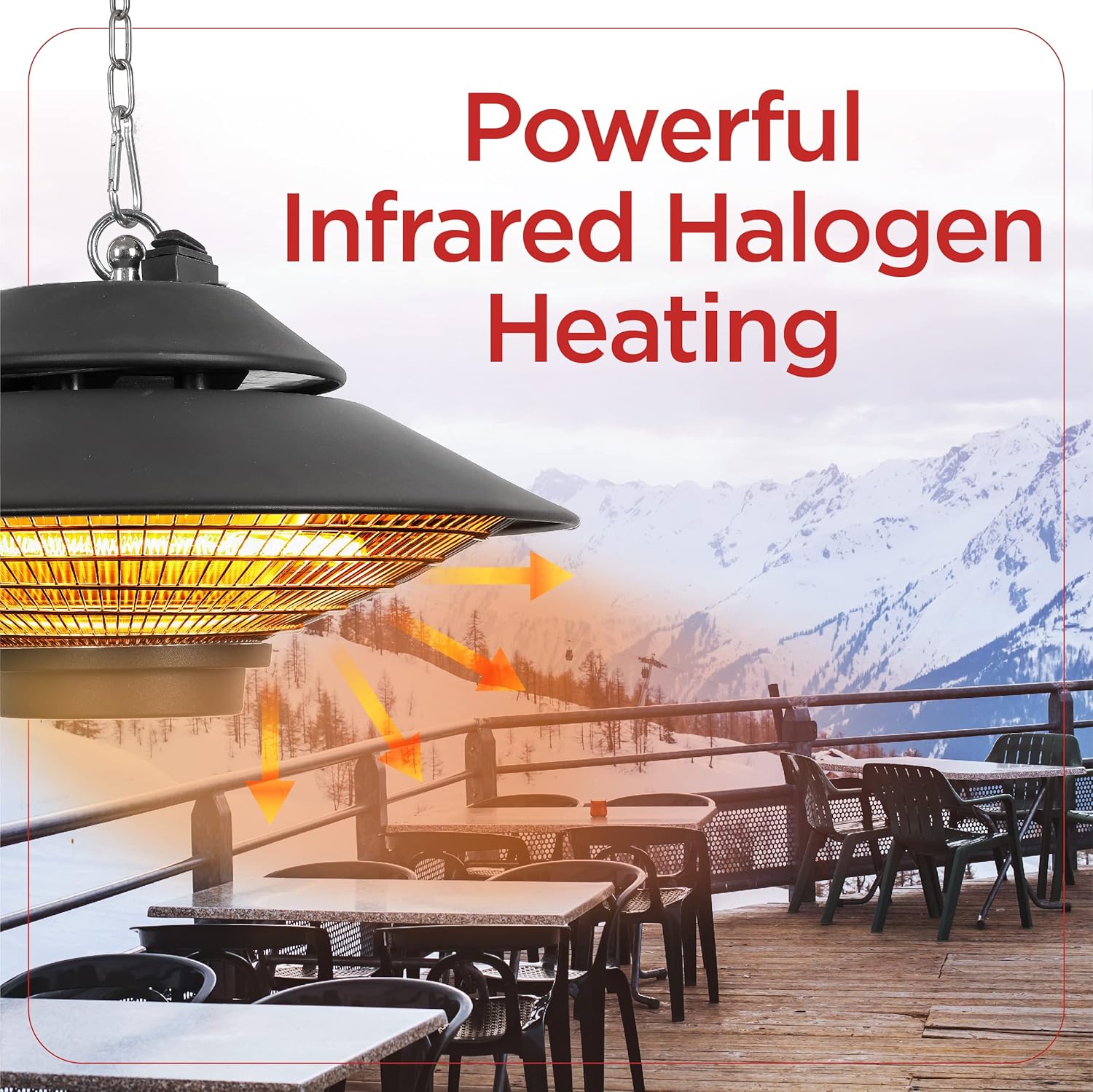 BLACK+DECKER 1500W Outdoor Electric Patio Heater with Remote Control
