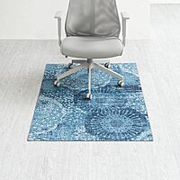 Anji Mountain Rug'd Office Chair Mat for Carpet & Hardwood Floor - Jacquard Woven Top, Anti-Slip Backing, Low Pile