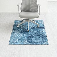 Anji Mountain Rug'd Office Chair Mat for Carpet & Hardwood Floor - Jacquard Woven Top, Anti-Slip Backing, Low Pile
