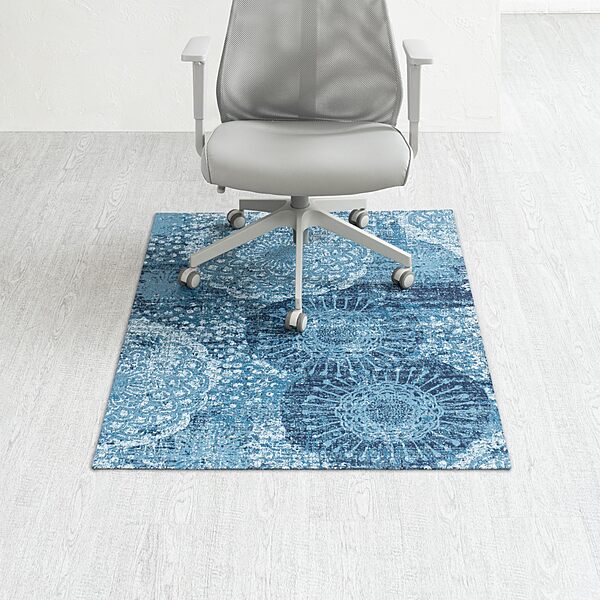 Anji Mountain Rug'd Office Chair Mat for Carpet & Hardwood Floor - Jacquard Woven Top, Anti-Slip Backing, Low Pile