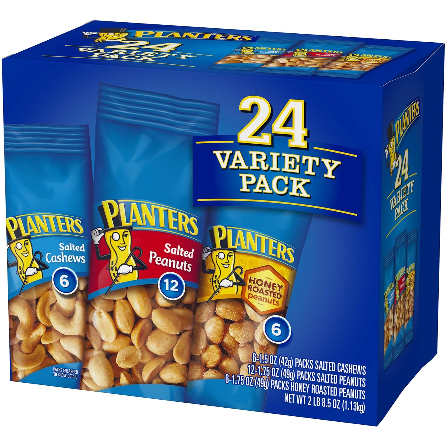 PLANTERS Variety Packs (Salted Cashews, Salted Peanuts & Honey Roasted Peanuts)