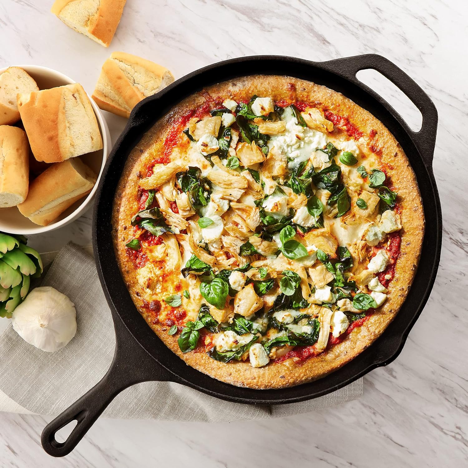 MegaChef Pre-Seasoned Round Cast Iron Frying Pan