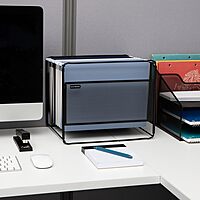Mind Reader Hanging File Folder Organizer, Desktop Organizer, Metal Mesh, 13" L x 9.75" W x 10.25" H