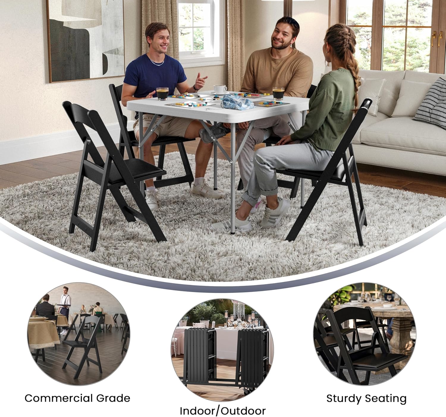 Flash Furniture Hercules Series Folding Chair - Resin Event Chair