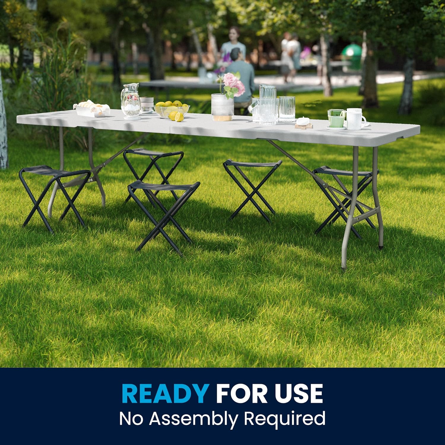 Flash Furniture Kathryn 8' Rectangular Plastic Folding Event Table with Carrying Handle