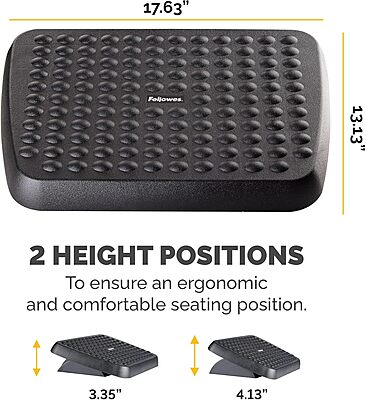 Fellowes 48121 Standard Foot Rest, Graphite Graphite 3.75" x 17.63" x 13.13" Standard Footrest