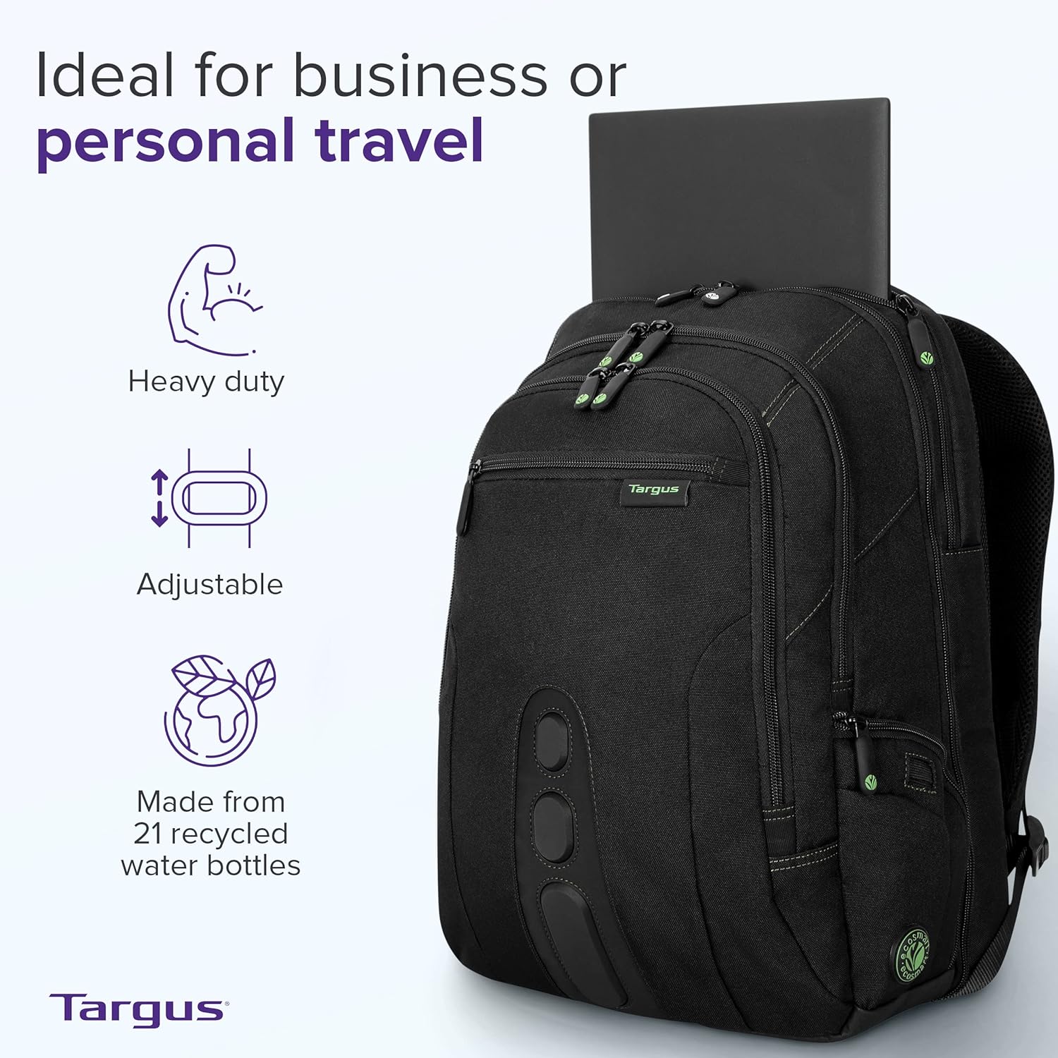 TARGUS Spruce EcoSmart Travel Laptop Backpack, TSA-Friendly