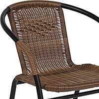 Flash Furniture Lila Rattan Stackable Indoor/Outdoor Dining Chairs