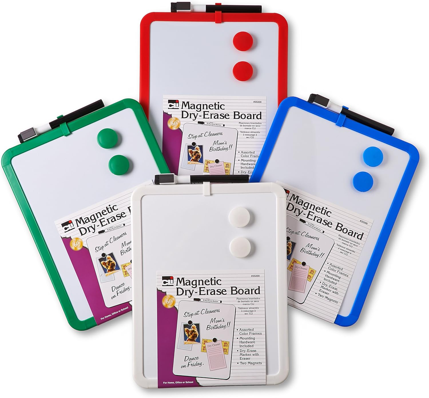 Charles Leonard Magnetic Dry Erase Boards - 8.5 x 11" Mini Whiteboards for Home