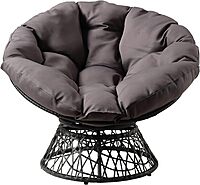 OSP Home Furnishings Wicker Papasan Chair with 360-Degree Swivel