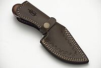 BucknBear Custom Handmade Damascus Fixed Blade Skinner Knife (Walnut Wood)