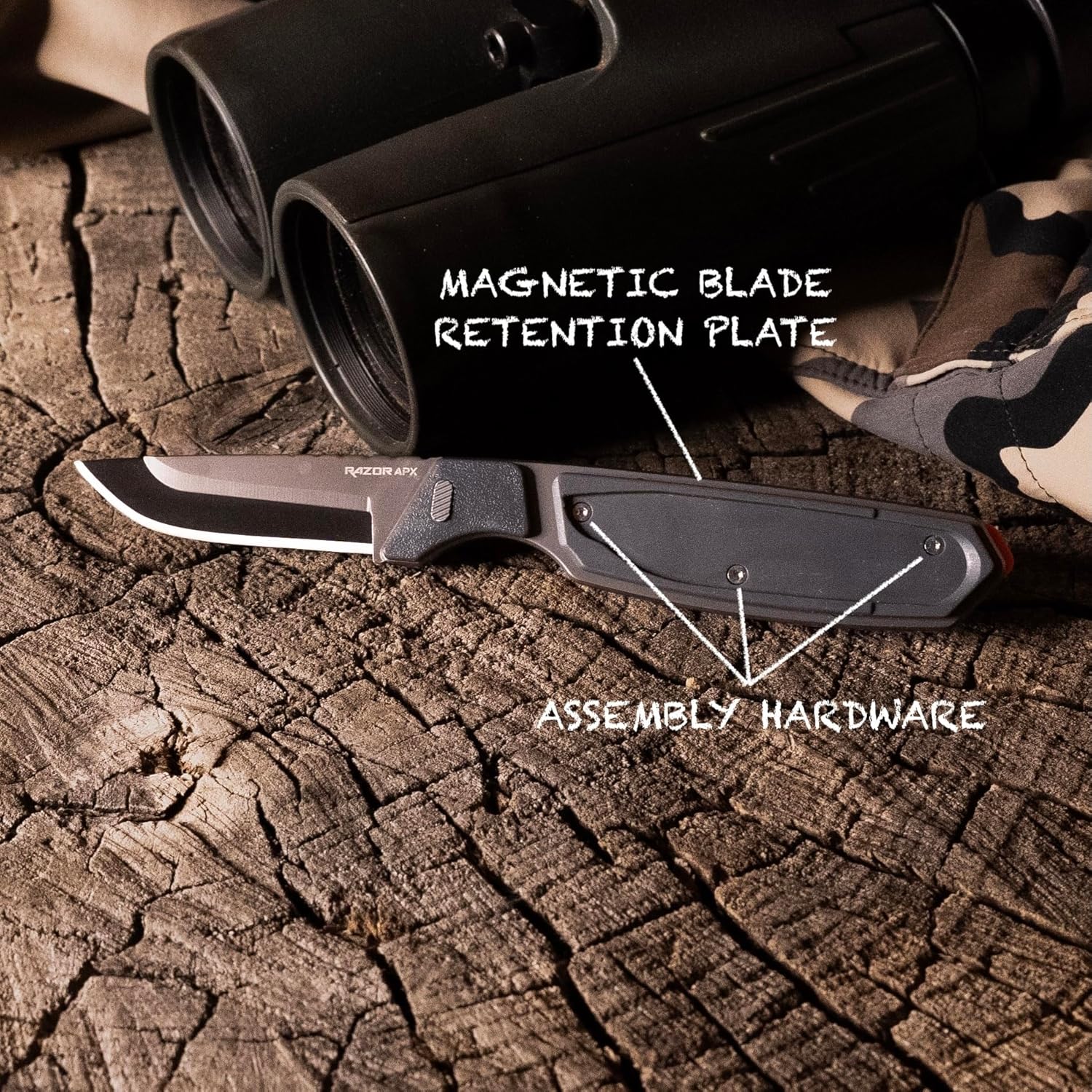 OUTDOOR EDGE Razor APX 2.5" Fixed Hunting Knife with Replaceable Blades & Sheath–All in One Field Dressing Knife Set