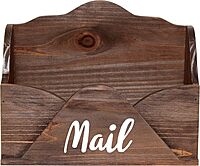 Elegant Designs Homewood Farmhouse Wooden Decorative Envelope-Shaped Desktop Letter Holder