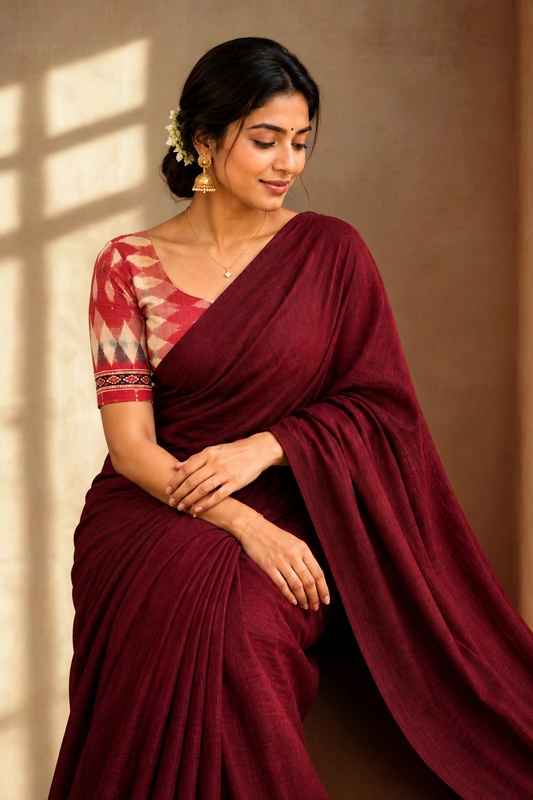 Khadi cotton with seperate blouse 1