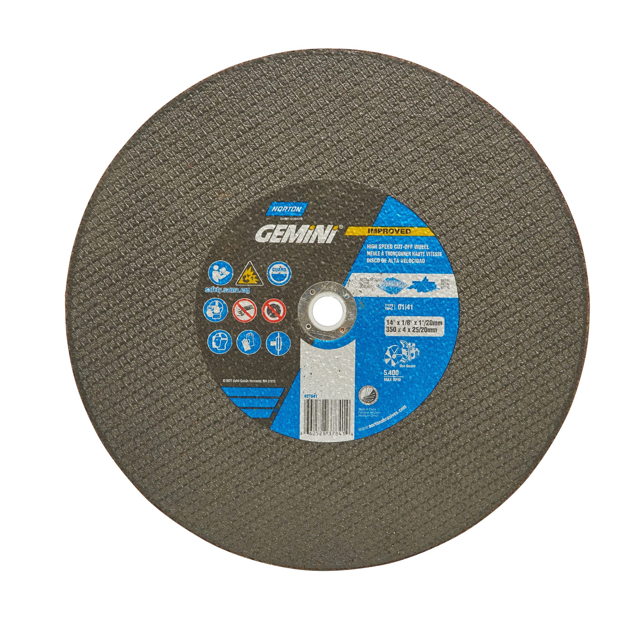 10/Pack Norton 66252837841 14X1/8X1In/20Mm Metal Alum Ox