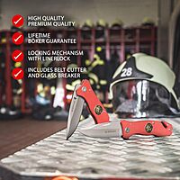 Boker Magnum 01MB366 Fire Department Knife with 3 3/8 in. Blade, Red