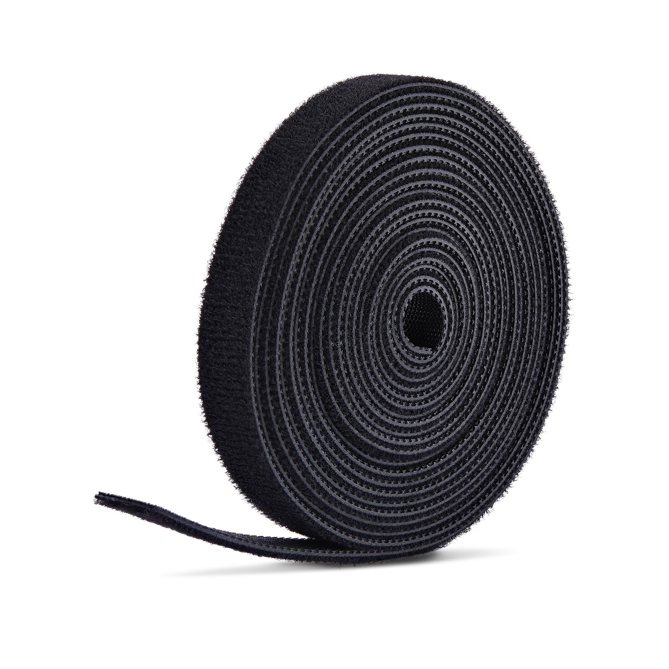 StarTech.com 75ft (22.8m) Hook and Loop Roll, 0.5in Wide, Black, Cut-to-Size Reusable Cable Ties, Fastener Tape, Bulk Roll