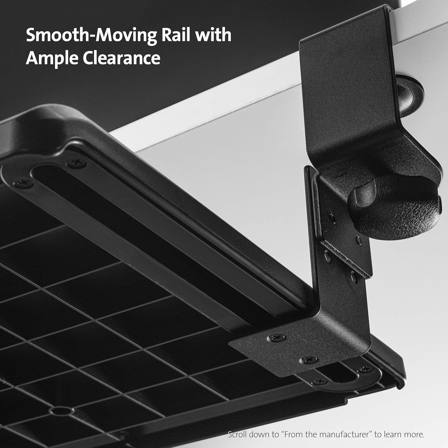 Kensington Clamp-On Keyboard Tray, Under Desk Keyboard Drawer with Cable Management