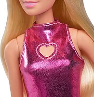 Barbie Fashionistas Doll in Metallic Pink Minidress With Heart Cut-Out #230