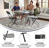 Flash Furniture Hercules Series Commercial-Grade Plastic Folding Chair - 650LB Weight Capacity