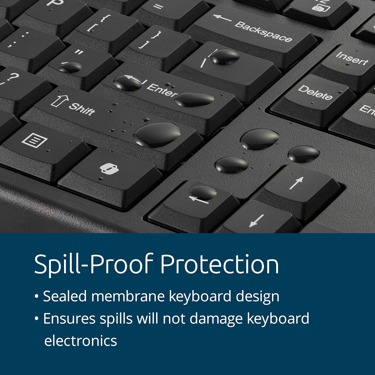 Kensington KB270 EQ Wireless Rechargeable Keyboard, Full-Size, Spill-Proof, 2.4GHz & Bluetooth 5.0 Connection