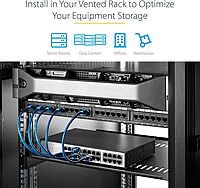 StarTech.com 2U Server Rack Shelf - Universal Vented Rack Mount Cantilever Tray for 19" Network Equipment Rack & Cabinet - Heavy Duty Steel - Weight Capacity 50lb/23kg - 22" Deep Shelf (CABSHELF22V)