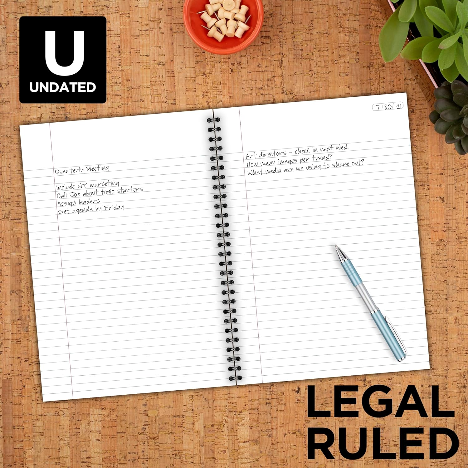 Cambridge Notebook, Business Notebook, 6-5/8" x 9-1/2", 80 Sheets, Legal Ruled, Flexible Cover, Wirebound, Gray (06672)
